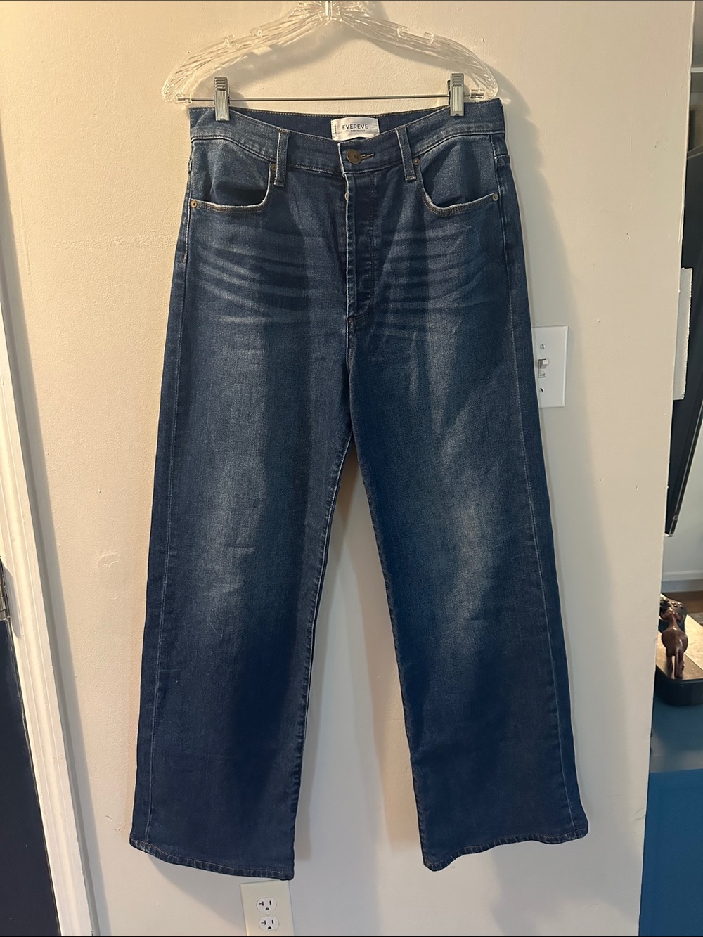 Evereve Dark Indigo Wide-Leg Jeans